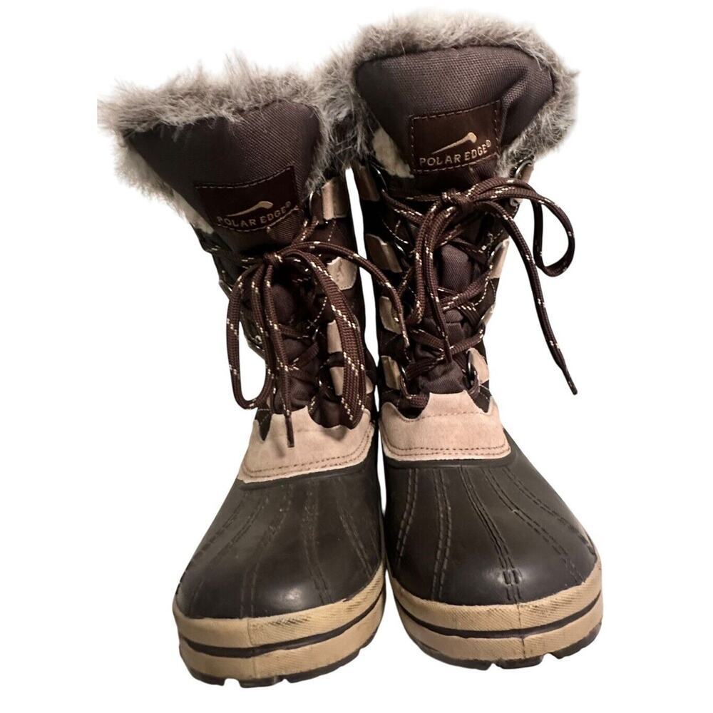 Polar Edge Thinsulate Suede Leather Faux Fur Boots Winter Womens Sz 7 Gorpcore - Picture 9 of 16